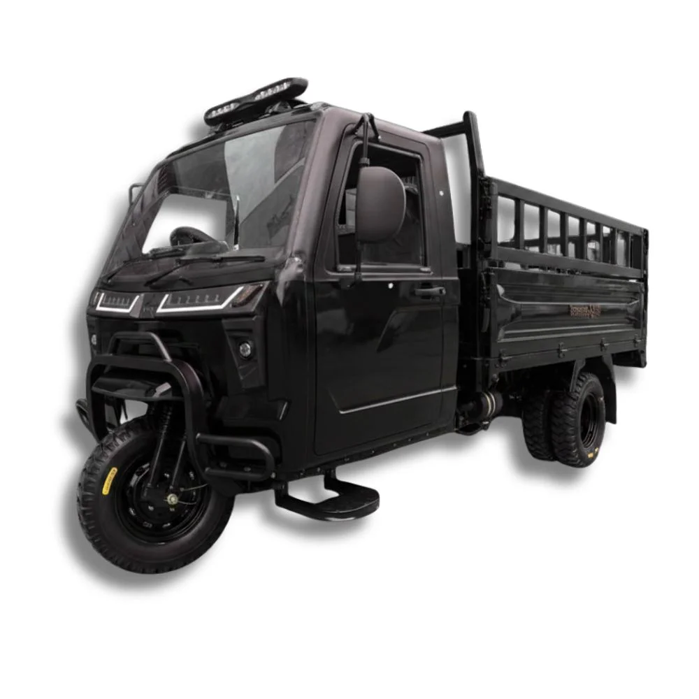 Motocarguero con timon de auto color negro y motor 400cc